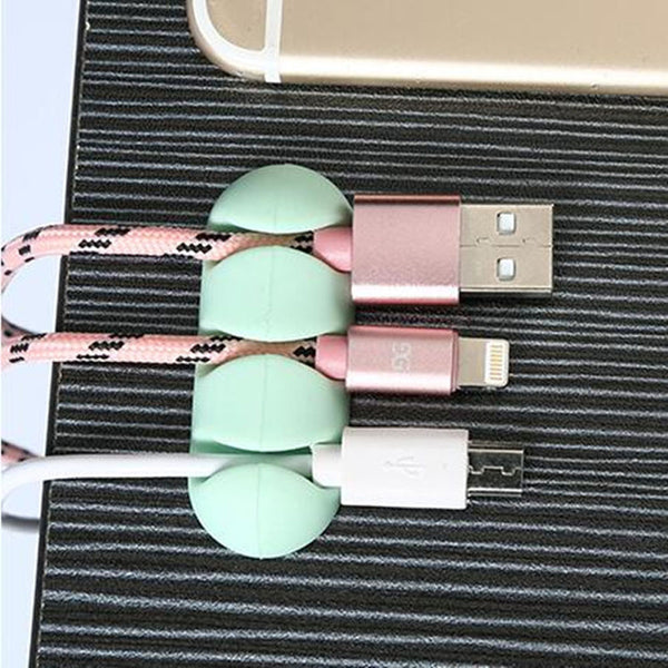 2 Pcs Cable Winder Stick-on Wire Headphone Headset Wire Wrap Cord Winder Organizer Cable Collector Silica HotTop