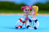 XBJ176 Mini 6pcs Swim ring decoration supplies moss micro landscape deco  Garden deco Creative handicrafts