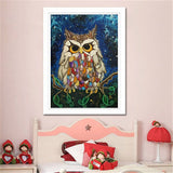 DIY 5D Partial Diamond Embroidery Owl Round Diamond Painting Cross Stitch Kits Diamond Mosaic Home Decoration