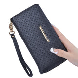 Women Wallets Leather Coin Purse Female Long Wallet Wristlet Zipper Card Holder Purse Female Fashion Clutch New Clamp For Money