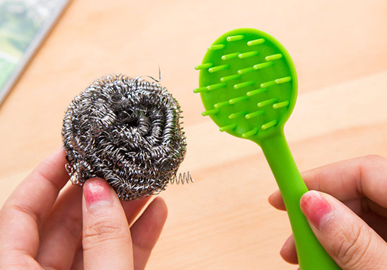 Cartoon Stainless Steel Wire Ball Cleaning Brush Scourer Pan Dish Bowl Brush Kitchen Tools Household Cleaning Tools