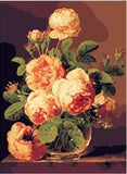 Blooming roses Digital Painting DIY Handpainted Oil Painting Budding Flowers by numbers oil paintings chinese scroll paintings