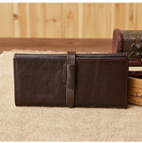 Long business and leisure hand holding High-quality cow leather multi-card purse Genuine Leather men's wallet
