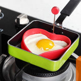 Brand heart shape Silicone Egg Mold Egg Omelette device Cooking Tool Mould with Metal Handle