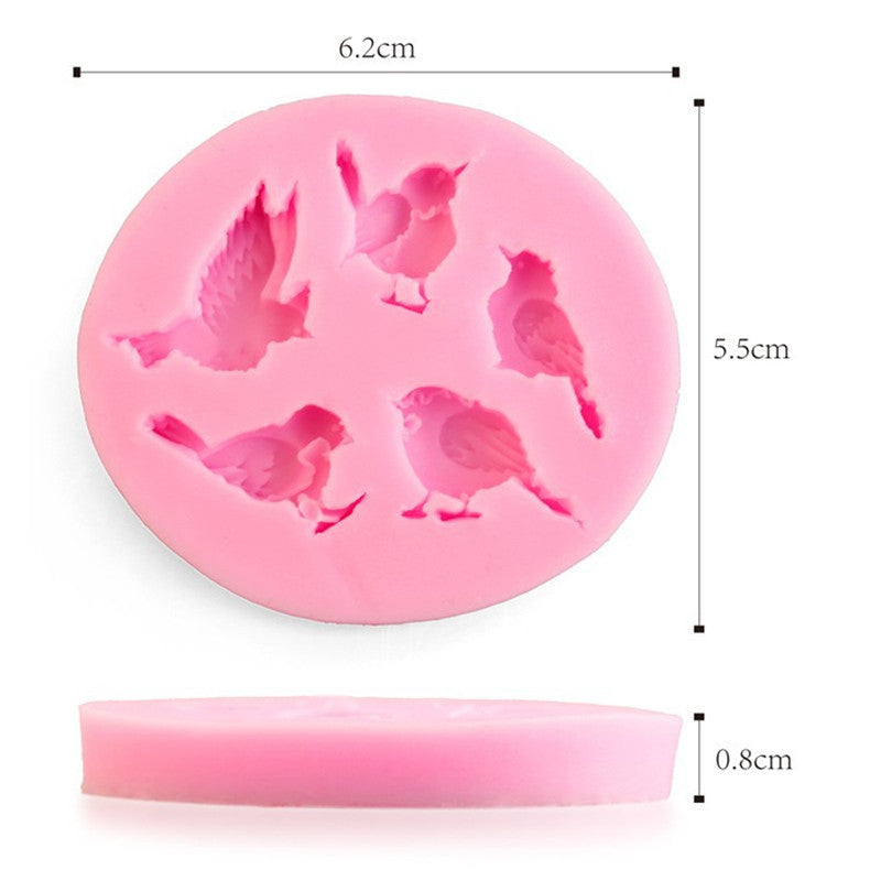Silicone Cake Mold New Design 1PC 3D 5 Birds Cute Bird Chocolate Soap Mold Baking Cake Decoration Tool DIY Cake Moulds