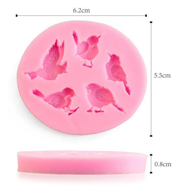Silicone Cake Mold New Design 1PC 3D 5 Birds Cute Bird Chocolate Soap Mold Baking Cake Decoration Tool DIY Cake Moulds