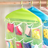 New 16Pockets Clear Hanging Bag Socks Bra Underwear Rack Hanger Storage Organizer
