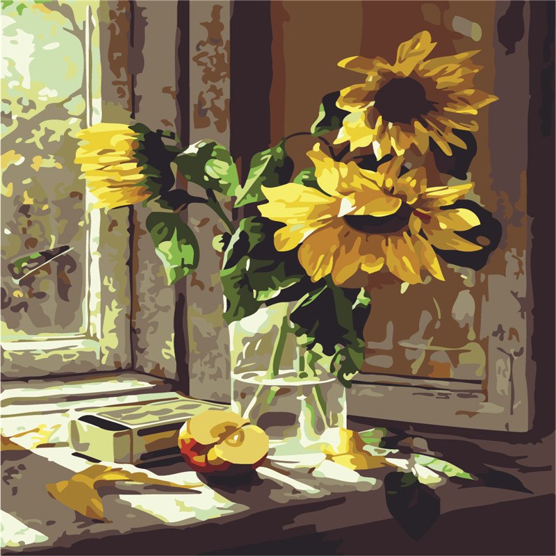 HELLOYOUNG Digital Painting DIY Handpainted Oil Painting window by numbers oil paintings picture drawing scroll paintings