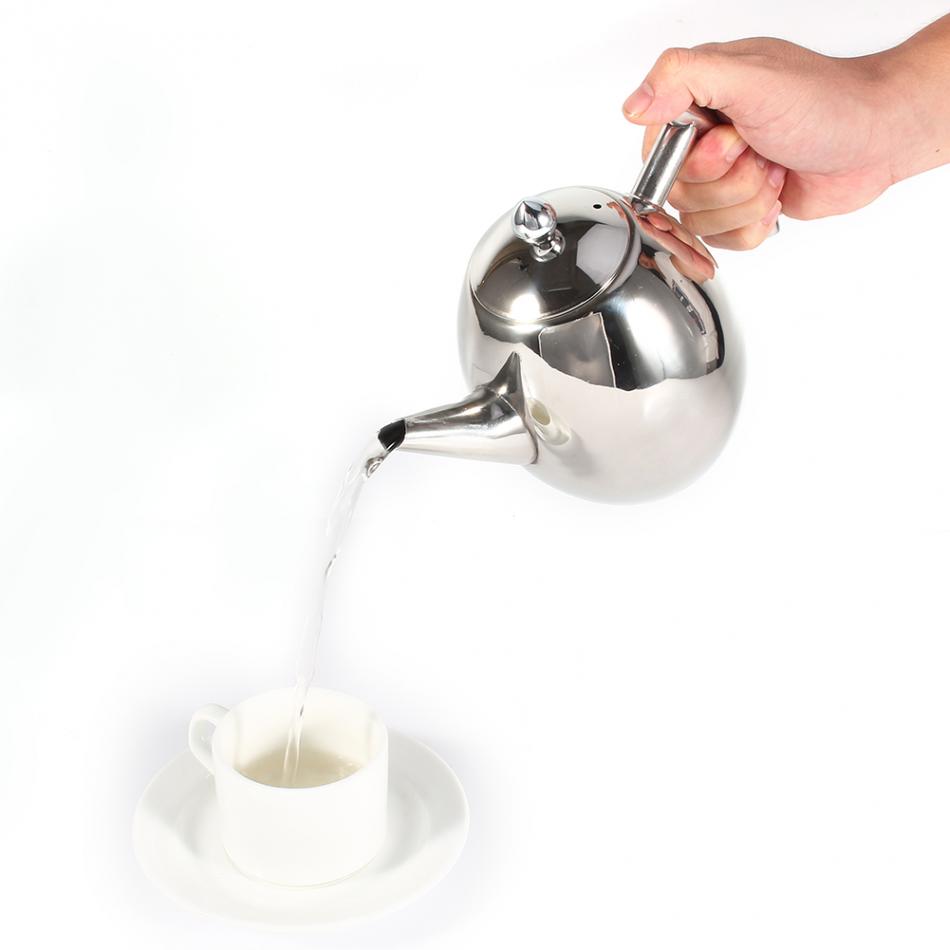 1/1.5L Durable Stainless Steel Teapot Coffee Pot Kettle With Filter Large Capacity Puer Tea Bag Green Oolong Tea Tieguanyin Cha