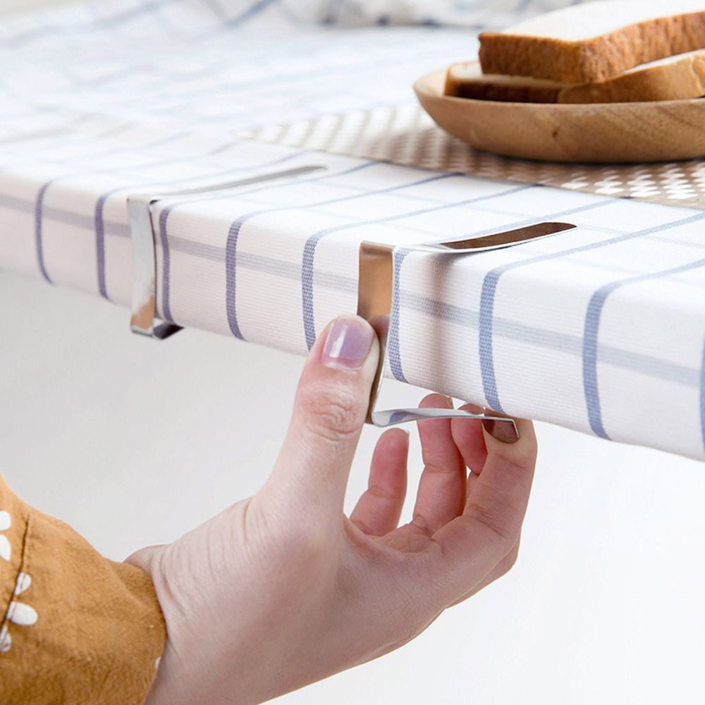 6PCS Stainless Steel Tablecloth Clamps Wedding Promenade Table Cover Holder Clip Promenade/Round Board Stable Clips