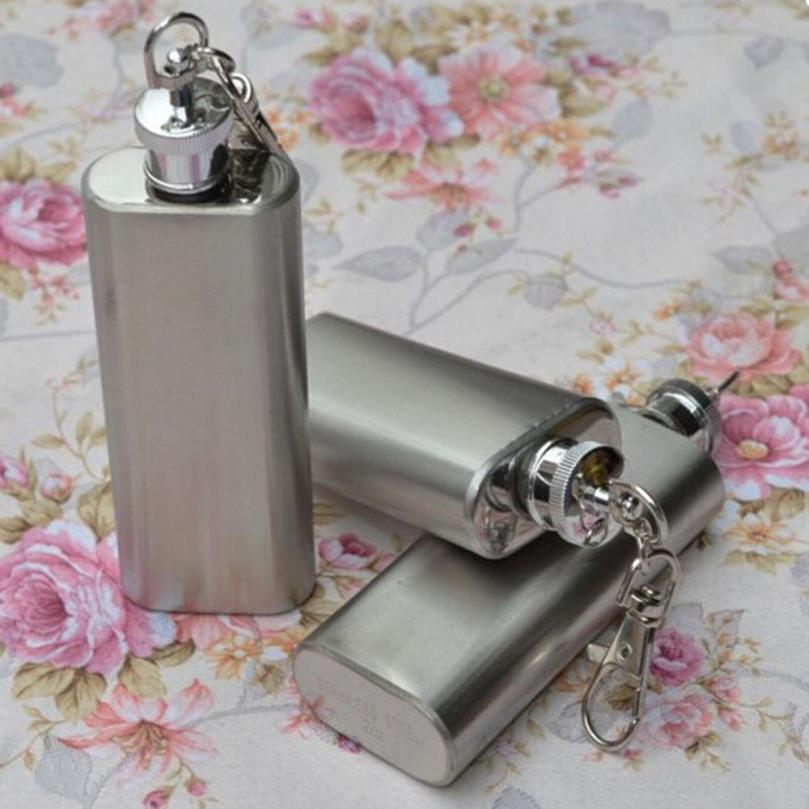 AG 24 Mosunx Business Hot Selling 2oz Mini Stainless Steel Hip Flask Alcohol Flagon with Keychain Main image