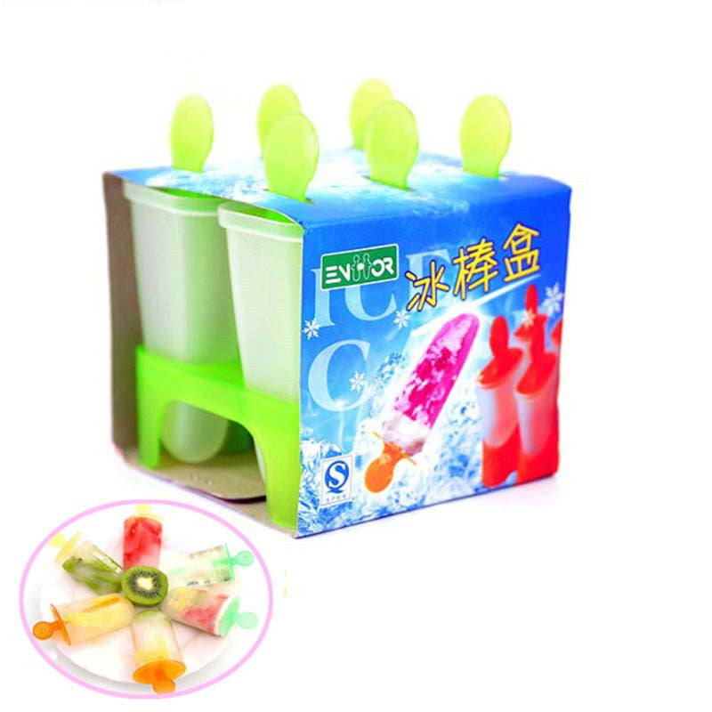 Cooking tools 6 Cell Ice Cream Tools Pop Mold Popsicle molds ice Maker Lolly Mould Tray Pan Kitchen DIY Main image