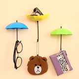 3Pcs/set Umbrella Shaped Dual Use Key Hanger Rack Creative Kitchen Bathroom Wall Decorative Holder Accessories Tools