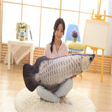 BZ403 3D Arowana mint fish plush toys Decorative Cushion Throw Pillow With Inner Home Decor Sofa Emulational Toys No Zipper
