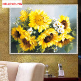 DIY Partial 5D Diamond Embroidery The Sunflower Round Diamond Painting Cross Stitch Kits Diamond Mosaic Home Decoration
