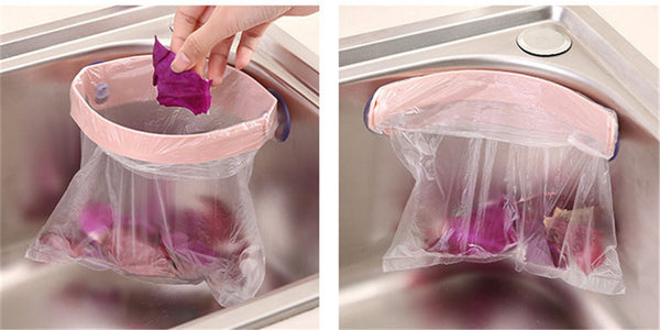 Hot Sale Creative Power Suction Cup Garbage Bag Kitchen Clip Garbage Storage Rack kitchen accessories organizer Dropshipping