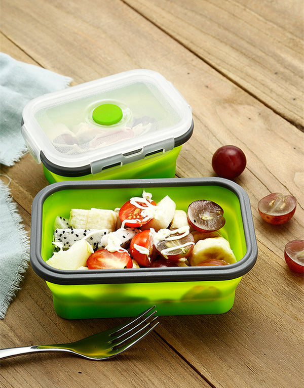 Silicone Folding Bento Box Collapsible Portable Lunch Box for Food Dinnerware Food Container Food Bowl For Children