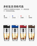 Double Layer Glass Water Bottle Tea Fruit flower bottle Transparent Water Bottles With 304 stainless Steel Infuser