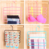 Five-layer drying racks multi-functional innovative hanger multi-storey scarf racks anti-slip pants folder