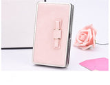 New bow lunch box bag litchi pattern wallet the long section of the phone package Money bags women's wallet wallet-fem