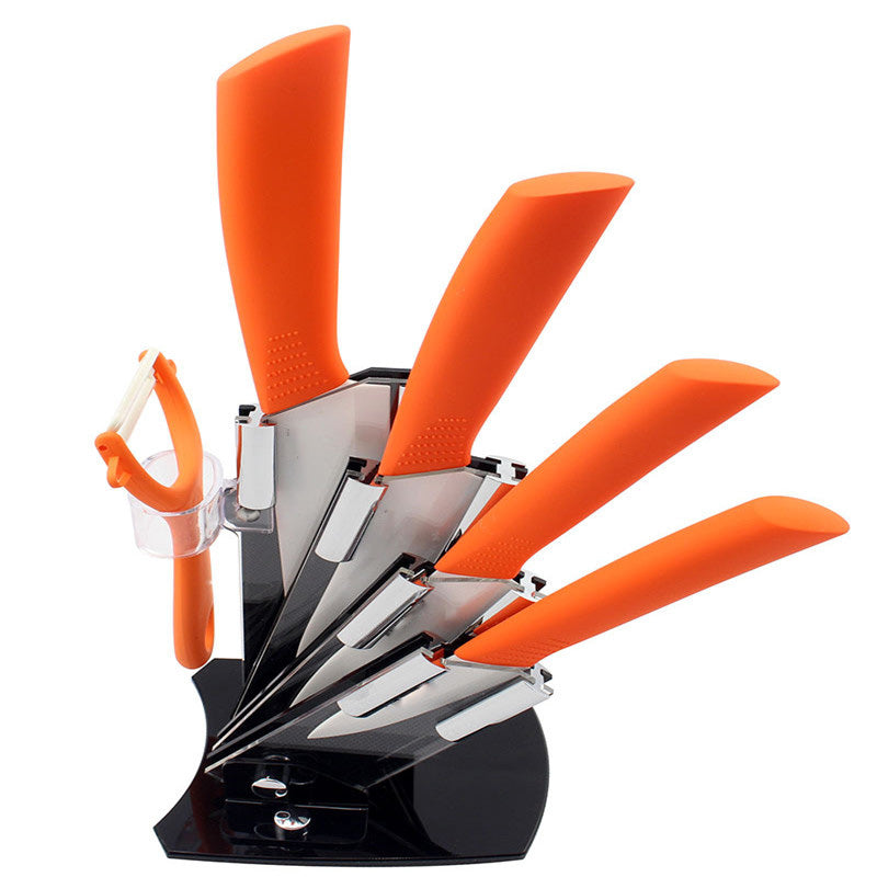 High quality brand Paring Fruit Utility 3" 4" 5" 6" inch + peeler + Acrylic Holder Block Chef Kitchen Ceramic Knife Sets