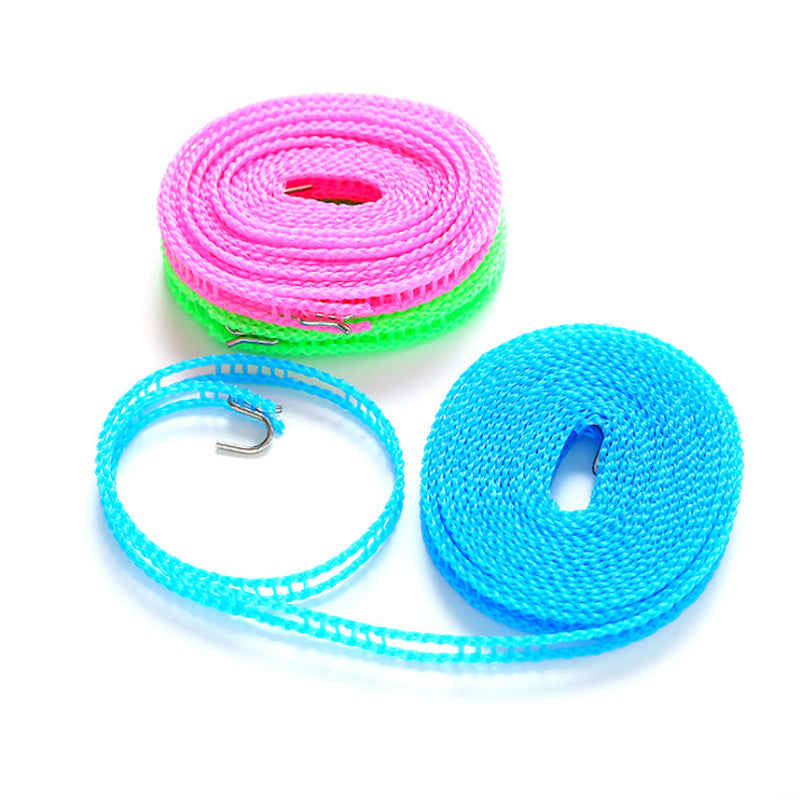 Outdoor Windproof Clothesline Travel Retractable Rope Washing Line, Outdoor Camping Drying Clothes Hanger Rack Line 5M/3M Long