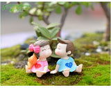 1pc micro landscape decoration DIY landscaping accessories material bow couple potted decoration couple decoration