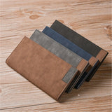 Fashion buttons ultra-thin young High quality PU clutch leather Multi-functional soft leather men's wallet