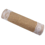 7Pcs/Lot Vintage Burlap Lace Hessian Table Runner Classical Natural Jute Country Party Wedding Decoration 12x108" Table Cloth