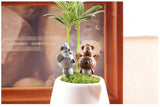 XBJ161 Mini 6pcs Mother and son koala decoration supplies moss micro landscape deco  Garden deco Creative handicrafts