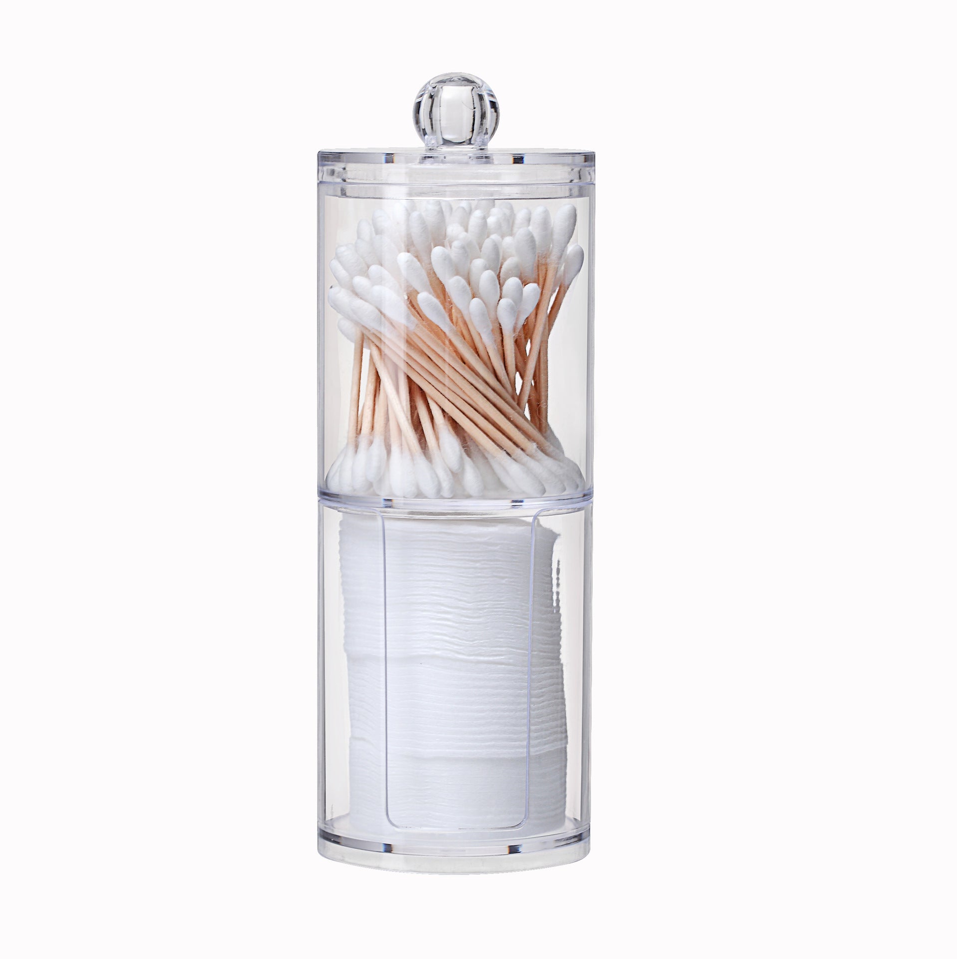 Acrylic Multifunctional Round Qtip Container Cosmetic Makeup Cotton Pad Organizer Jewelry Storage Box Holder and Candy Jars