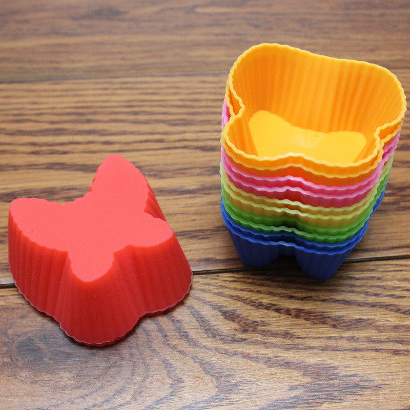 New 1Pc Butterfly Shape Silicone Muffin Cupcake Mold Case Bakeware Maker Mold Tray Baking Cup Liner Baking Molds Secondary image