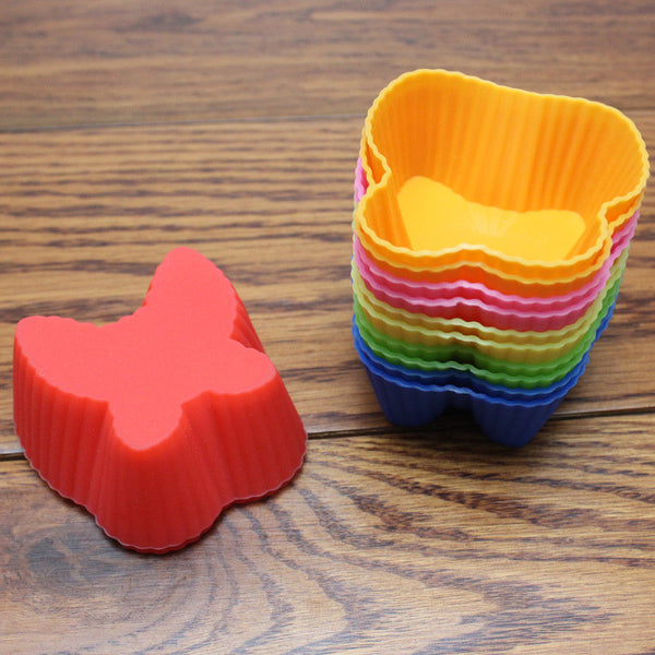 New 1Pc Butterfly Shape Silicone Muffin Cupcake Mold Case Bakeware Maker Mold Tray Baking Cup Liner Baking Molds