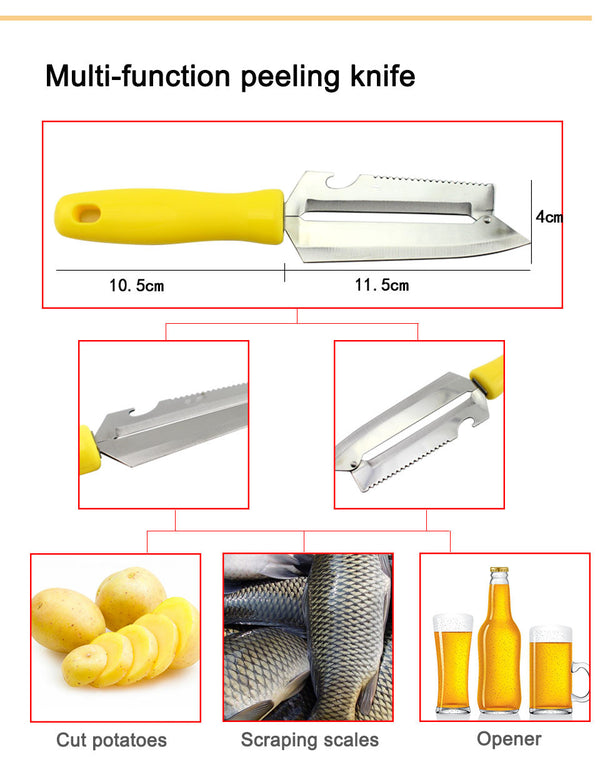 3 pcs in one set high quality stainless steel kitchen knife set,meat knife,fruit knife,multi peeler knife