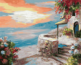 Beach Villa DIY Handpainted Oil Painting Digital Painting by numbers oil paintings chinese scroll paintings Home Decoration