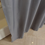 Gray Polyester Bathroom Waterproof Shower Curtains With Plastic Hooks