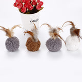 10pcs cat plush ball toy Mint Pet cat Interactive toy bird Feather Teaser with catnip Cat Toys Play Scratch Pet products