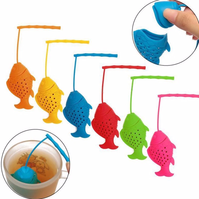 Fish Design Food Grade Silicone Loose Tea Leaf Infuser Herbal Spice Infuser Filter Strainer Drinkware Main image