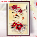 DIY 5D Diamond Embroidery Year After Year Have Fishes Round Diamond Painting Cross Stitch Kits Diamond Mosaic Home Decor