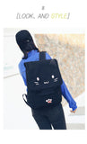 Women's Backpack Cute Cat Canvas Laptop Backpacks  School Bags for Teenage Girls Black Printing Rucksack Women Mochilas Mujer