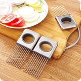 Easy Onion Holder Slicer Vegetable tools Tomato Cutter Stainless Steel Kitchen Gadgets No More Stinky Hands