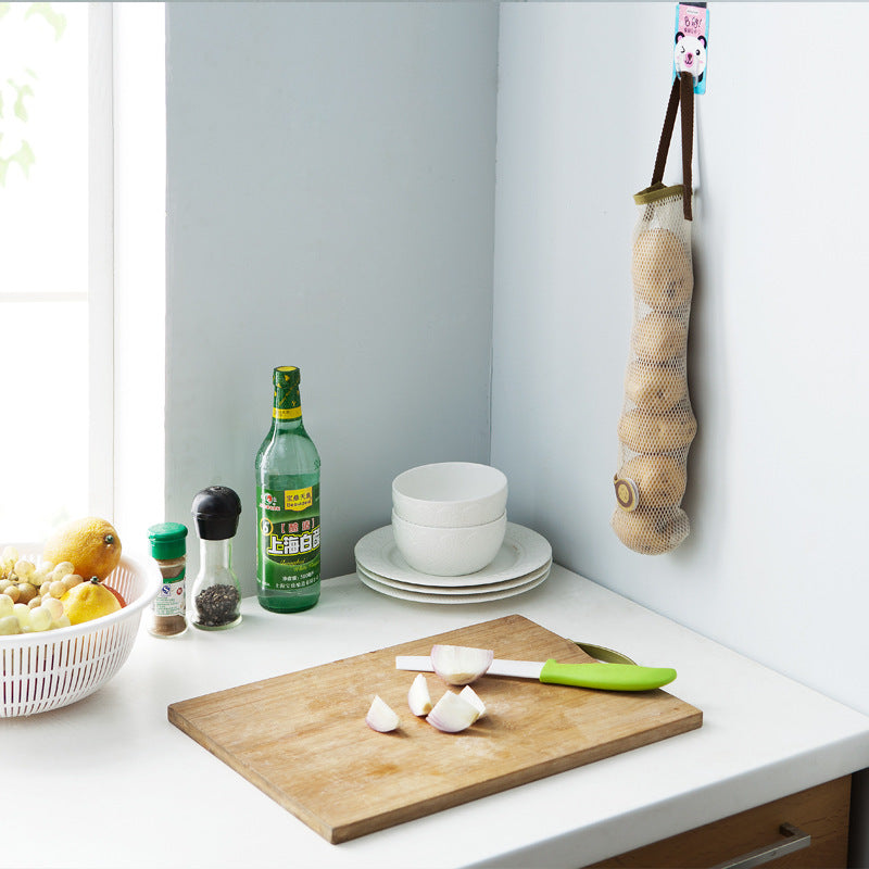 Creative Vegetable Onion Potato Storage Hanging Bag Hollow Breathable Mesh Bag Kitchen Garlic Ginger Mesh Storage Bag Secondary image