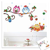 Creative personality Owls bend Christmas gifts  Wall Stickers Home Decorative Waterproof Wallpapers