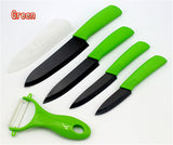 Top quality Gifts Zirconia black blade black handle 3" 4" 5" 6" inch + Peeler + covers ceramic kitchen knife set