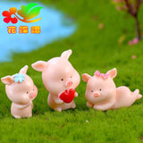 2pcs/lot Piggy Story Micro Landscape Resin Crafts Small Decoration Keychain Accessories Dolls 12 Zodiac Pigs