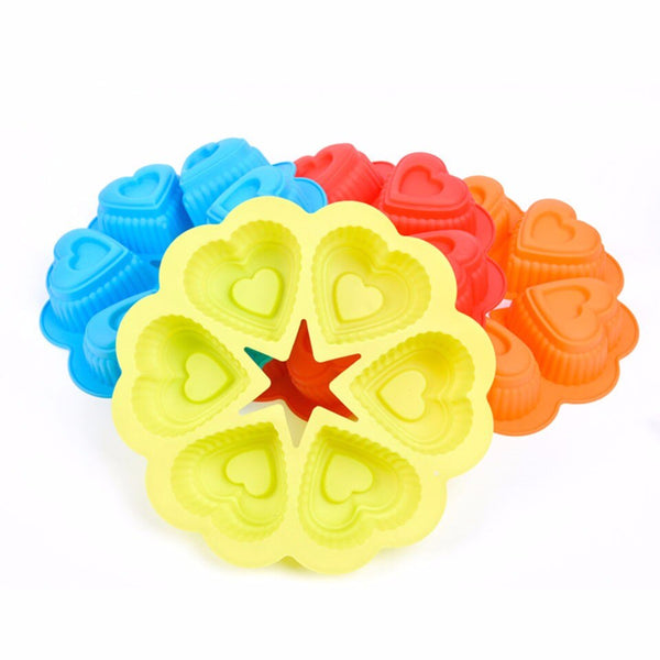 DlY 25*25*4.5cm 136g heart Shape Silicone Cake Mold Baking Tools Bakeware Maker Mold