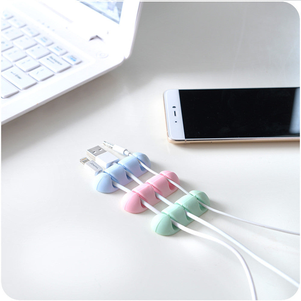 2 Pcs Cable Winder Stick-on Wire Headphone Headset Wire Wrap Cord Winder Organizer Cable Collector Silica HotTop