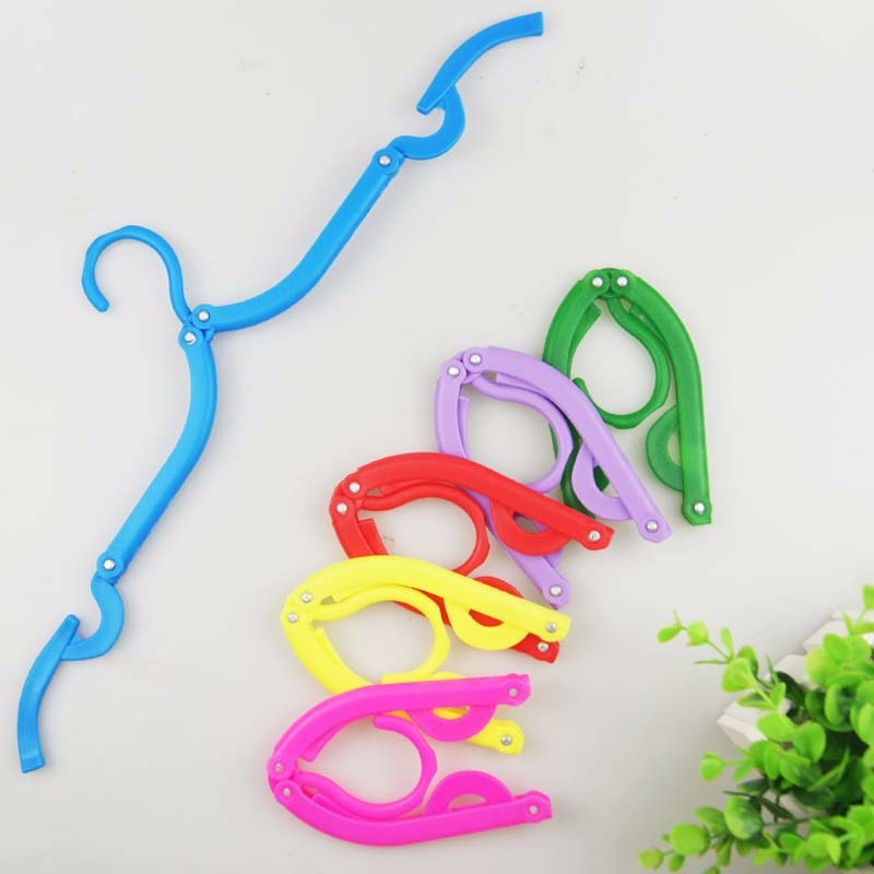 Portable Travel Hanger Non-Slip Plastic Foldable Cloth Rack Drying Clothespin Trouser Coat Towel Socks Storage Closet Organizer Secondary image