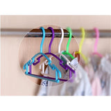 Liplasting 10Pcs/Lot Portable Clothes Hanger Kids Children Toddler Baby Clothes Coat Plastic Hangers Hook Household