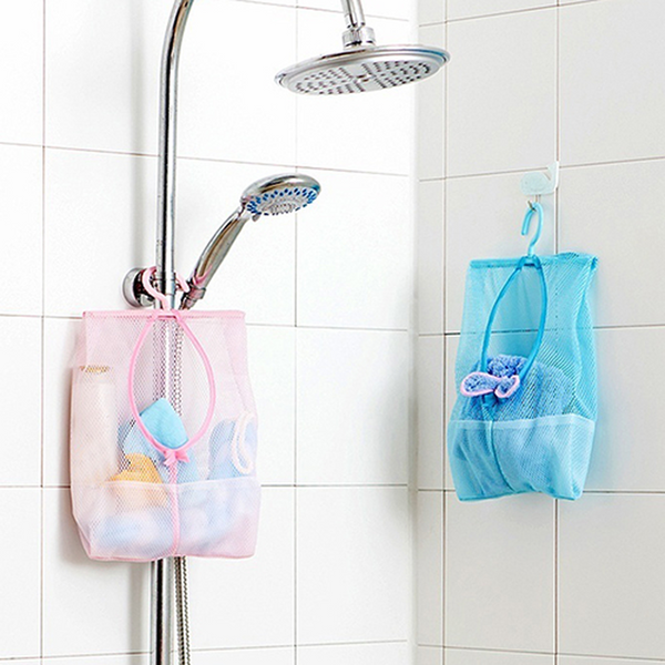 Kitchen Bathroom Wardrobe Underwear Socks Sundries Storage Hook Hanging Multipurpose Mesh Bag Reusable Grocery Organizer